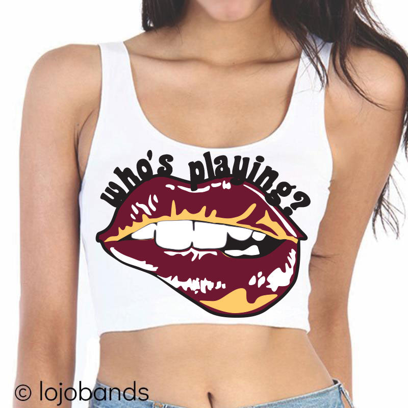 Who's Playing? Lips Crop Tank Top