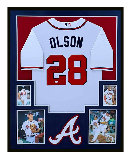 Matt Olson Autographed Jersey Framed Atlanta Braves 35x43 JSA COA