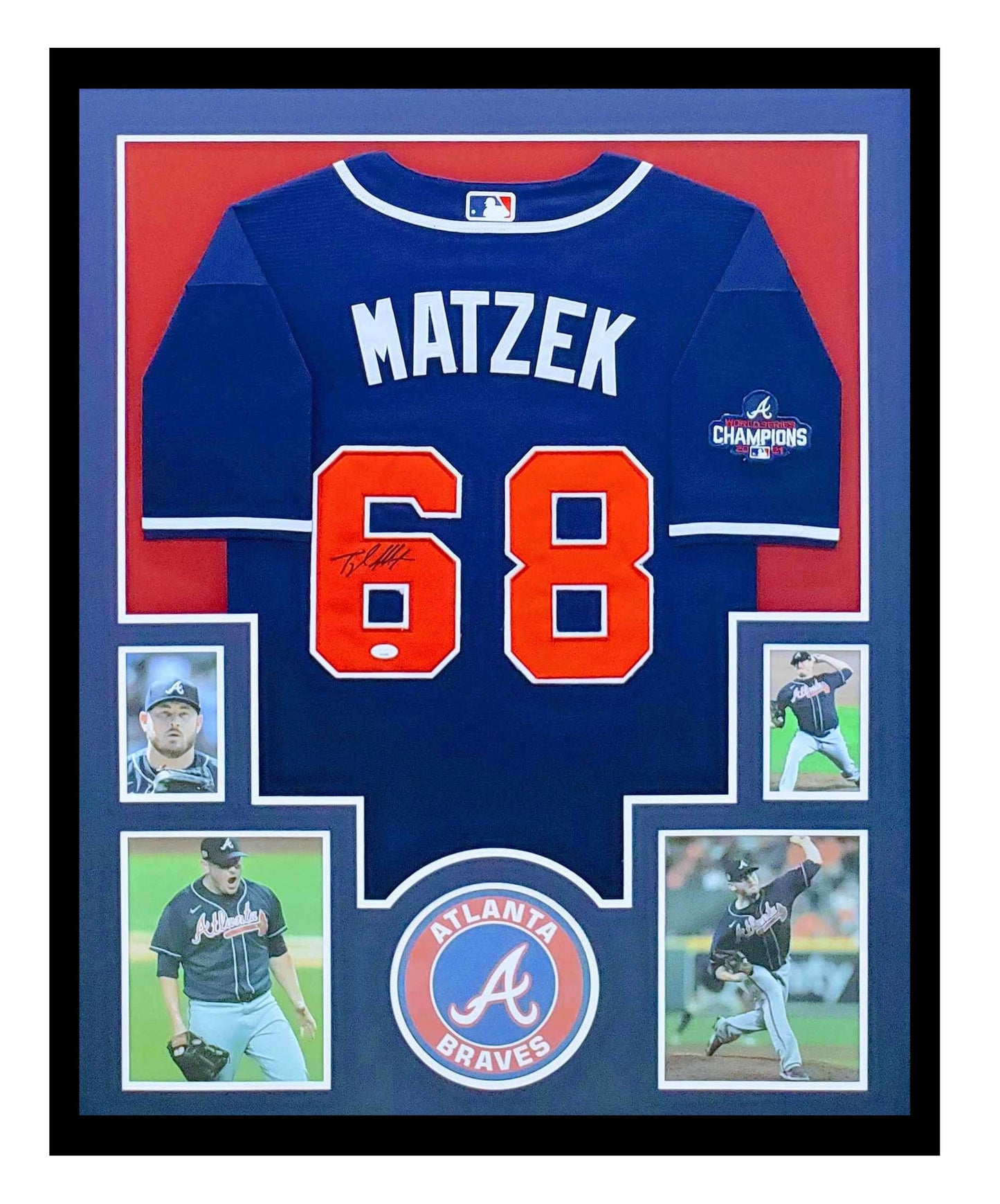 Tyler Matzek Autographed Jersey Framed Atlanta Braves 35x43 JSA COA