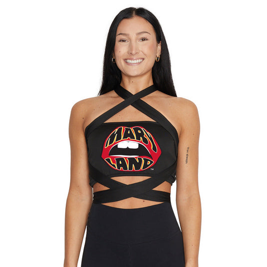 Maryland Terps Black Multi Way Bandeau Top
