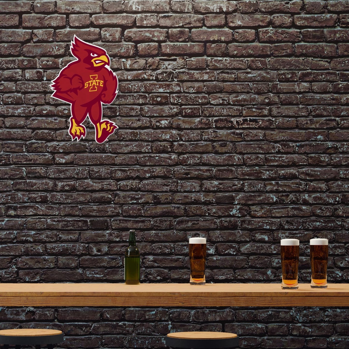 Iowa State University Cyclones Soft Felt Pennant, Mascot Design, Shape Cut, 18 Inch, Easy To Hang