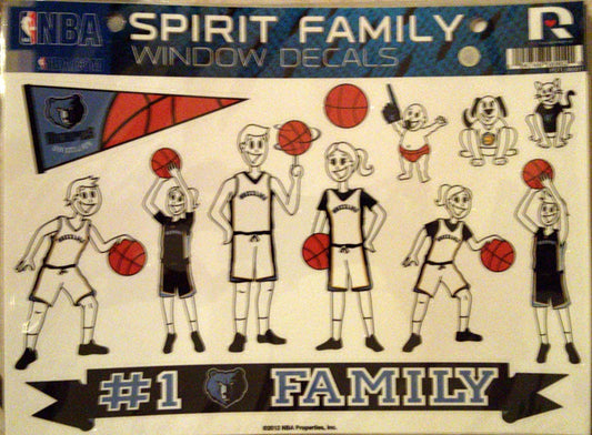 Mmephis Grizzlies Family Spirit Window Decal Stickers Sheet Basketball