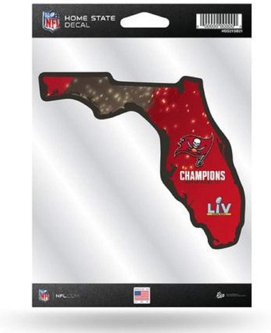 Tampa Bay Buccaneers Super Bowl LV Champions 5 Inch Sticker Decal, Home State Design, Flat Vinyl, Full Adhesive Backing