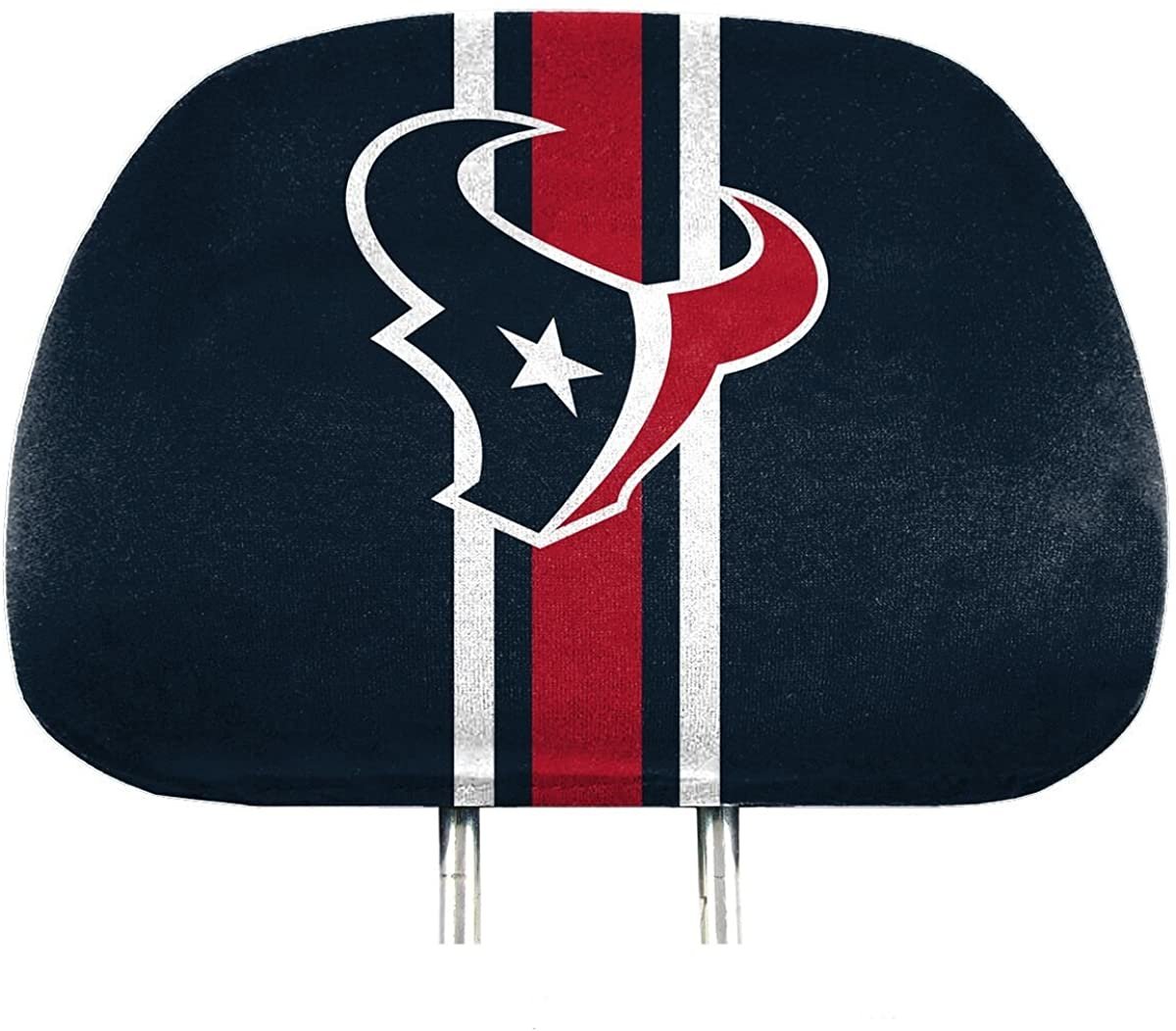 Houston Texans Premium Pair of Auto Head Rest Covers, Full Color Printed, Elastic, 10x14 Inch