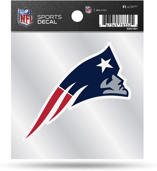 New England Patriots Sticker Decal 4x4 Inch Clear Backing Auto Home