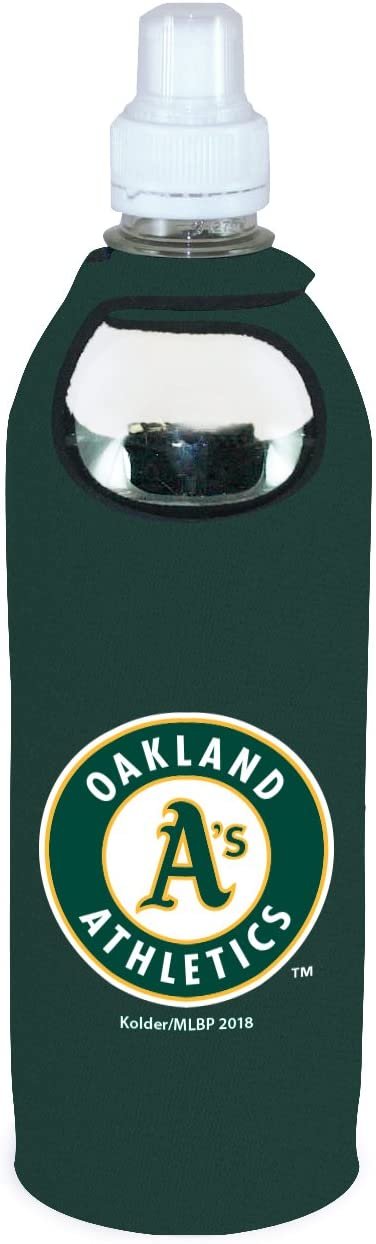 Oakland Athletics A's 1/2 Liter Water Bottle Neoprene Beverage Insulator Holder Cooler with Clip Baseball