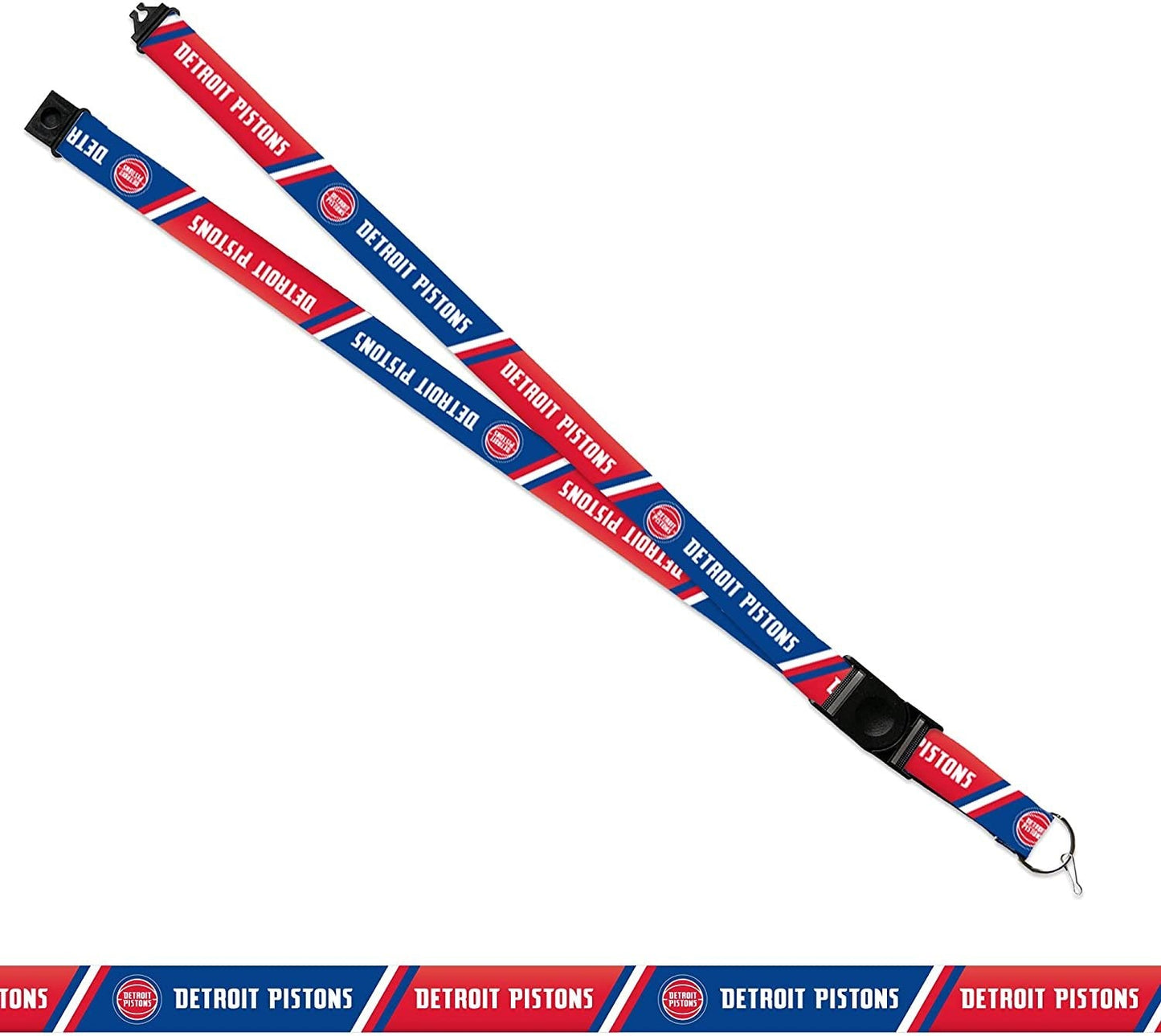 Detroit Pistons Premium Lanyard Keychain 18 Inch Button Clip Safety Breakaway