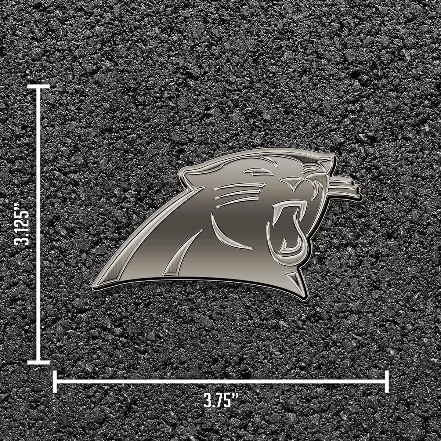 Carolina Panthers Solid Metal Auto Emblem Antique Nickel Design