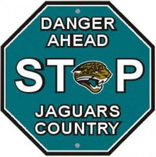 Jacksonville Jaguars PV 12" Plastic Wall STOP Sign Country Football