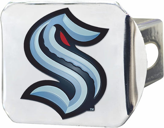 Seattle Kraken Hitch Cover Solid Metal with Raised Color Metal Emblem 2" Square Type III