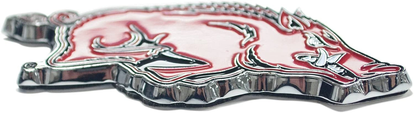University of Southern Mississippi Eagles Premium Solid Metal Raised Auto Emblem, Team Color, Shape Cut, Adhesive Backing