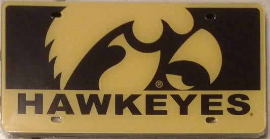 University of Iowa Hawkeyes Premium Laser Tag License Plate, Acrylic, Printed, 12x6 Inch