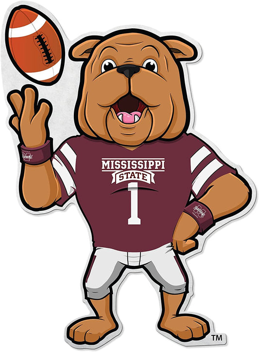Rico Industries NCAA Mississippi State Bulldogs Shape Cut Mascot Pennant - Home, Living Room, Bedroom, Mancave Decor - Soft Felt Material - Made
