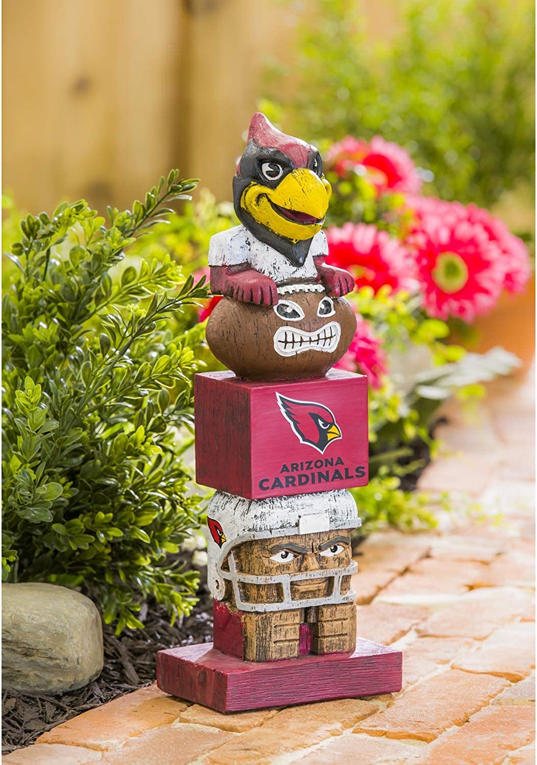 Arizona Cardinals 16 Inch Tiki Totem Garden Statue Resin Outdoor Decoration