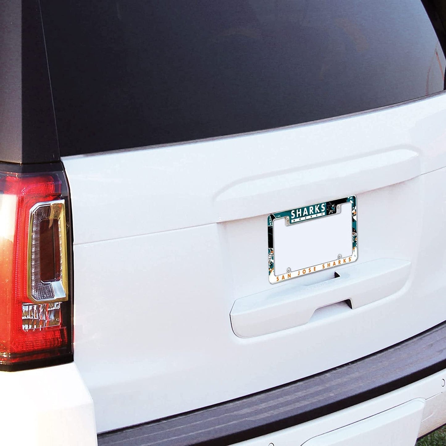 Martin Truex #19 Metal License Plate Frame Chrome Tag Cover 12x6 Inch All Over Design