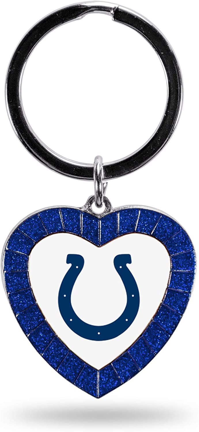 Indianapolis Colts Keychain Color Rhinestone Heart