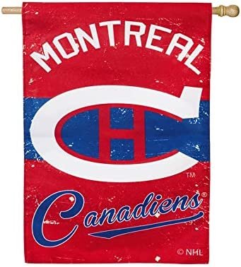 Montreal Canadiens Premium Linen Banner Flag Double Sided 28x44 Inch Vintage Logo Design Outdoor