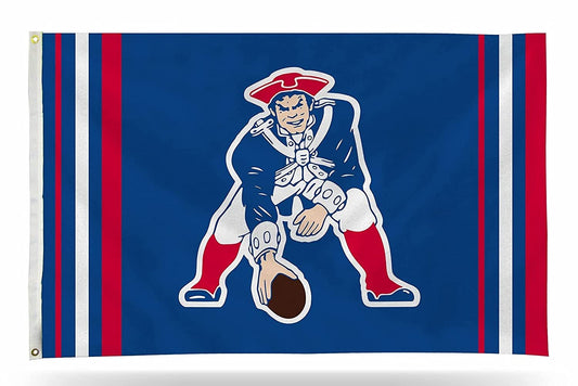 New England Patriots Premium 3x5 Feet Flag Banner, Retro Logo, Metal Grommets, Outdoor Indoor, Single Sided