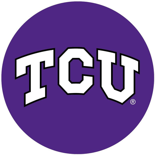 TCU Horned Frogs Texas Christian Decal RR 4" Round Vinyl Auto Home Window Glass University of