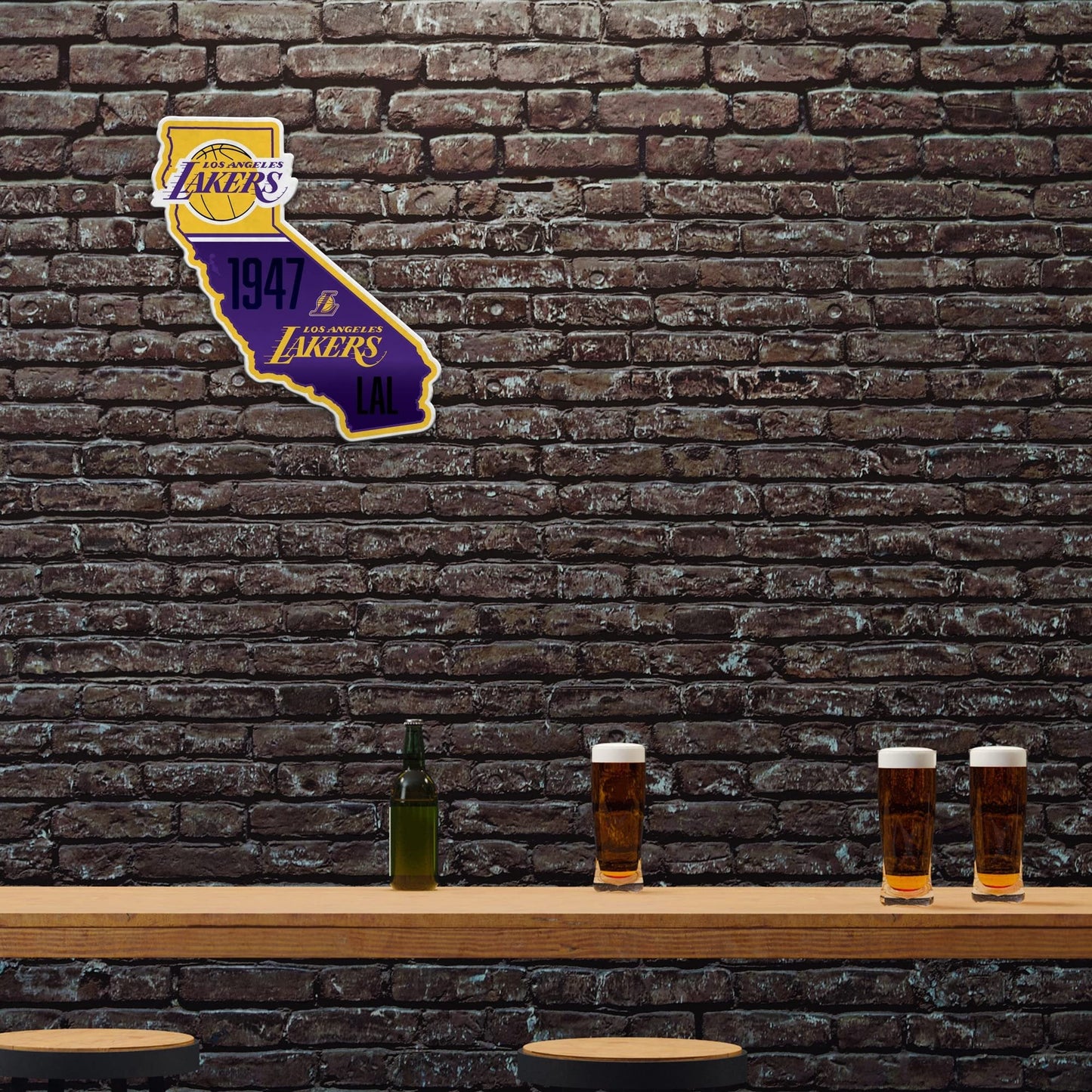 Los Angeles Lakers 18 Inch Pennant, State Design, Soft Felt