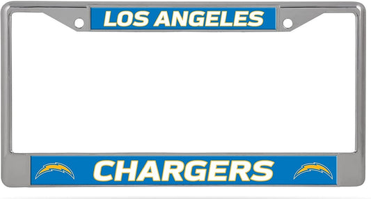 Los Angeles Chargers Premium Metal License Plate Frame Chrome Tag Cover, 12x6 Inch