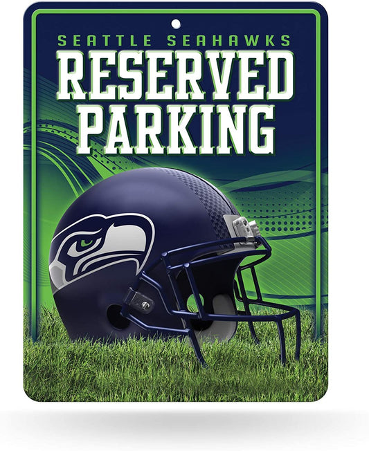 Seattle Seahawks 8-Inch by 11-Inch Metal Parking Sign Décor