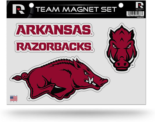 Rico Industries NCAA Arkansas Razorbacks Die Cut Team Magnet Set Sheet Team Color, 8.5 x 11-"