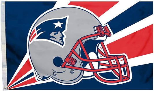 New England Patriots 3x5 Foot Flag Banner, Metal Grommets. Outdoor, Single Sided, Helmet Design