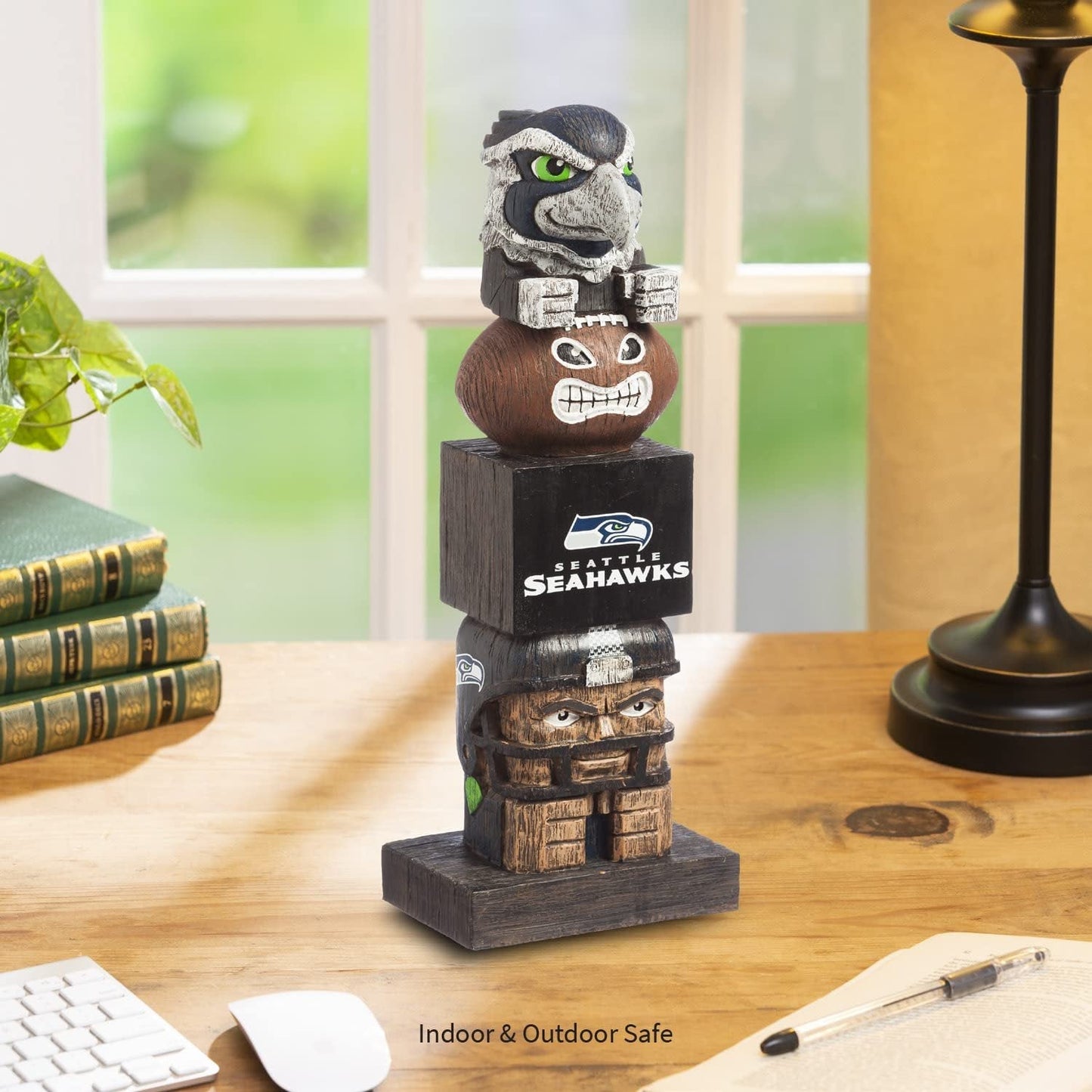 Seattle Seahawks 16 Inch Tiki Totem Garden Statue Resin Outdoor Decoration
