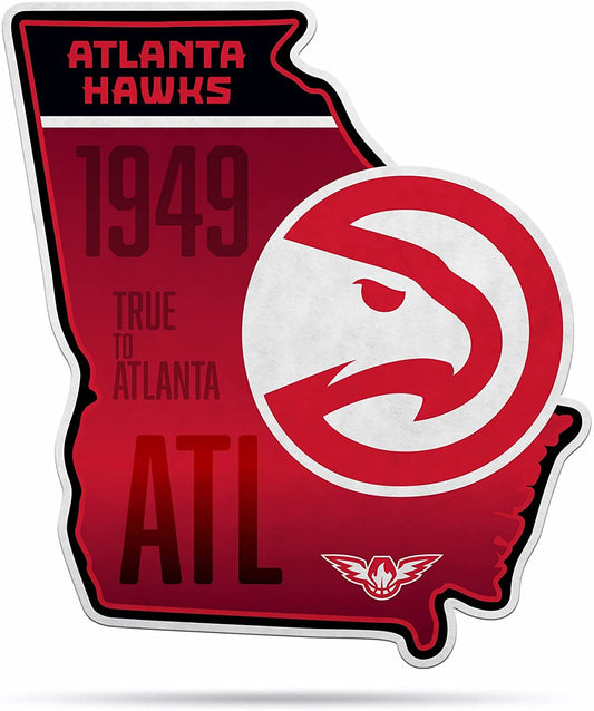Atlanta Hawks Soft Felt Pennant, State Shape Design, 18 Inch, Easy To Hang