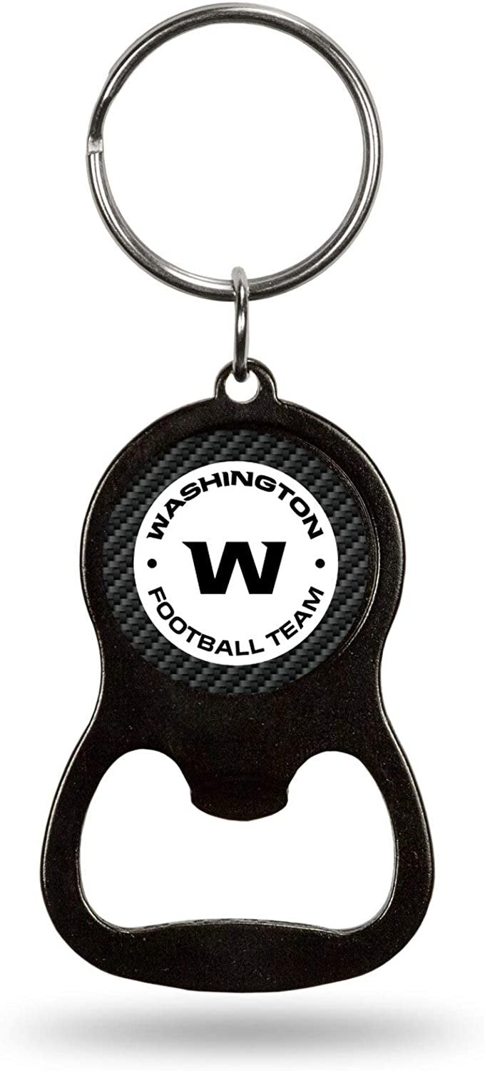 Washington Football Team Commanders Premium Solid Metal Bottle Opener Keychain, Key Ring, Carbon Fiber Design