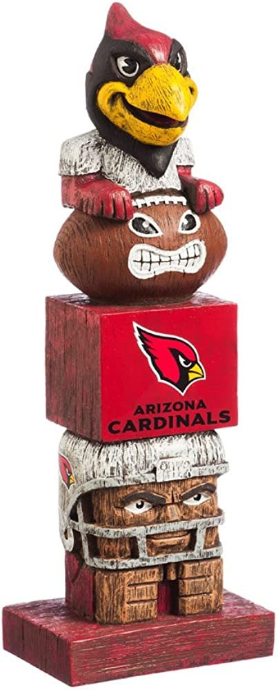 Arizona Cardinals 16 Inch Tiki Totem Garden Statue Resin Outdoor Decoration