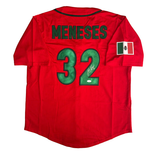 Joey Meneses Autographed WBC Team Mexico Jersey JSA COA Washington Nationals