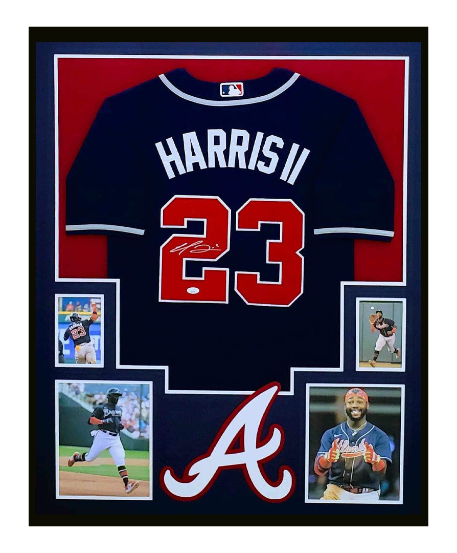 Michael Harris II Autographed Framed Atlanta Braves Jersey 35x43 JSA COA