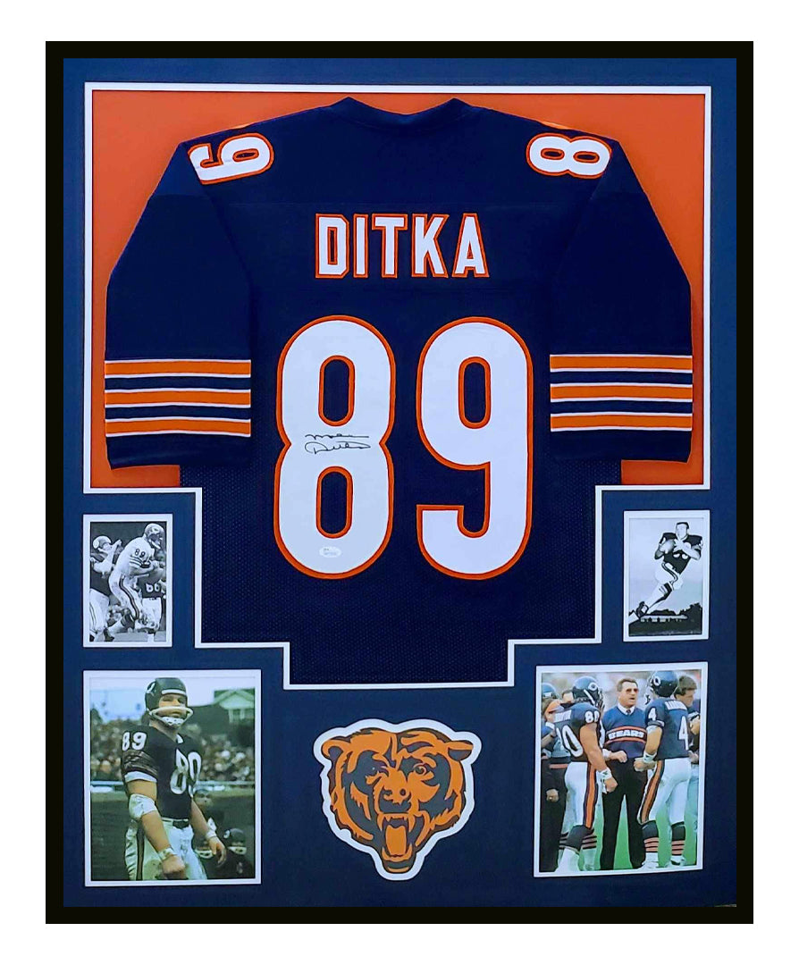 Mike Ditka Autographed Chicago Bears Jersey Framed 35x43 JSA COA