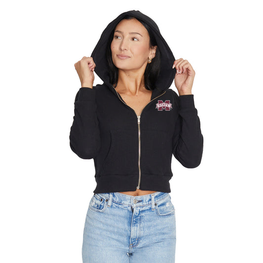 Mississippi State Waffle Knit Zip Up Hoodie