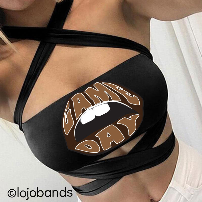 Game Day Lips Black Multiway Bandeau