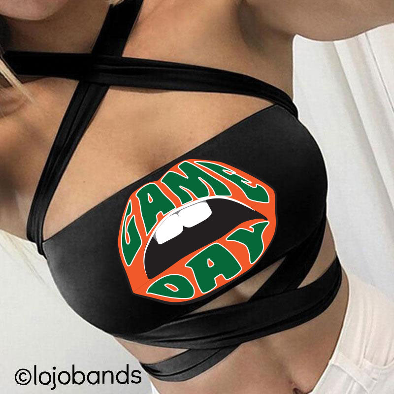 Game Day Lips Black Multiway Bandeau