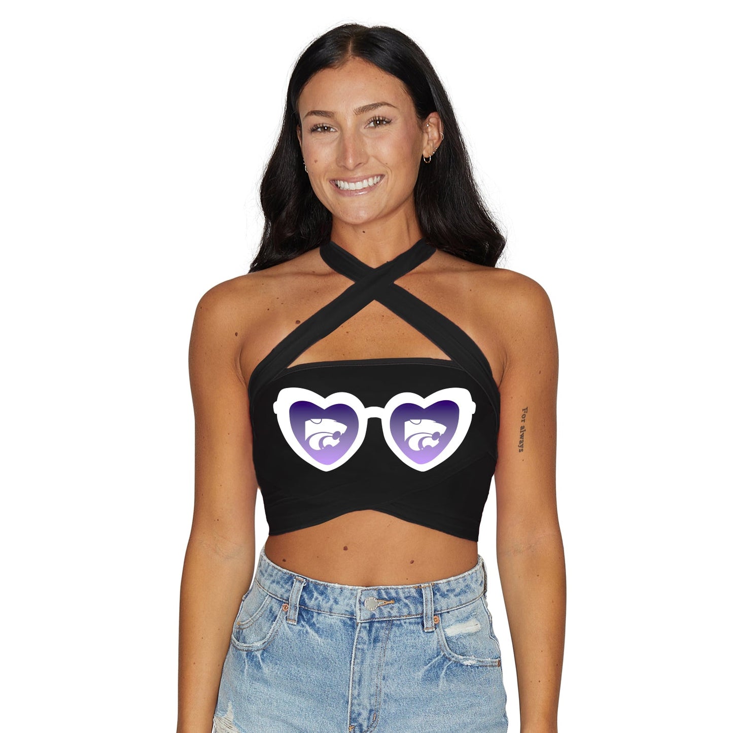Kansas State Black Multi Way Bandeau Top