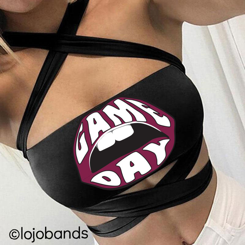 Game Day Lips Black Multiway Bandeau