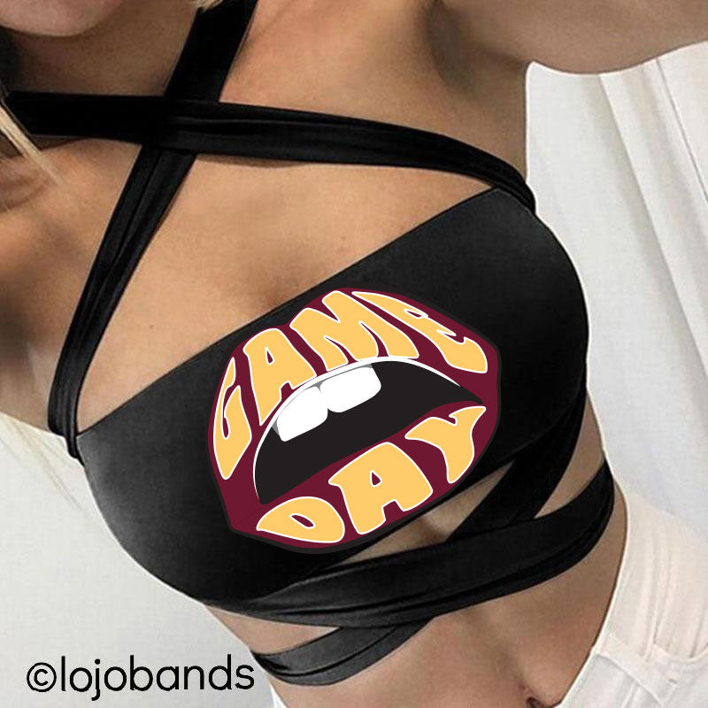 Game Day Lips Black Multiway Bandeau