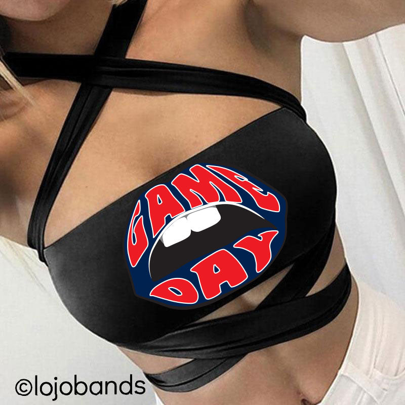 Game Day Lips Black Multiway Bandeau