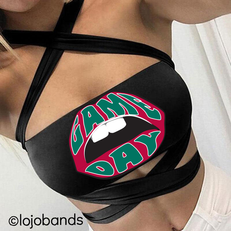 Game Day Lips Black Multiway Bandeau