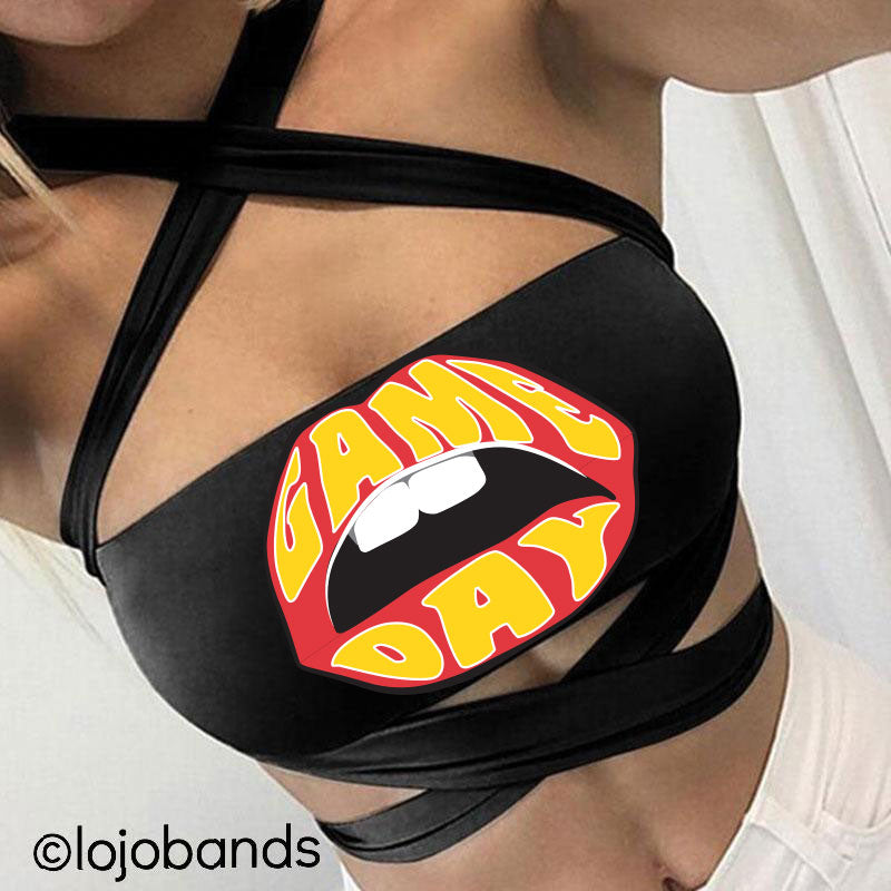 Game Day Lips Black Multiway Bandeau