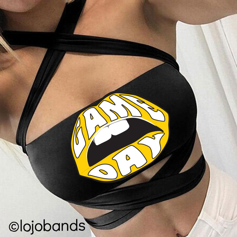 Game Day Lips Black Multiway Bandeau