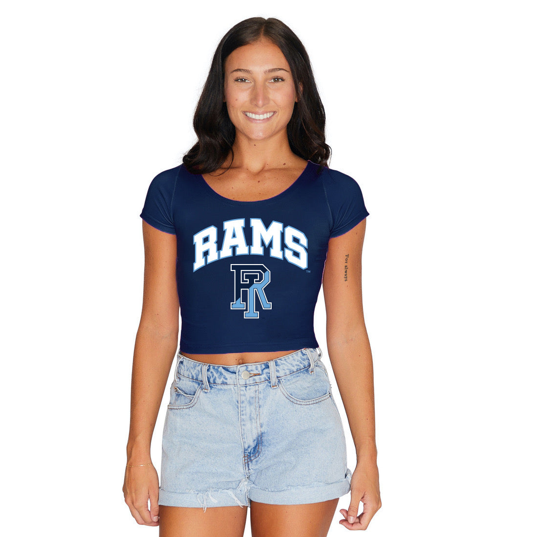 Rhode Island Rams Navy Babydoll Tee