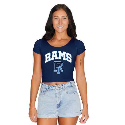 Rhode Island Rams Navy Babydoll Tee