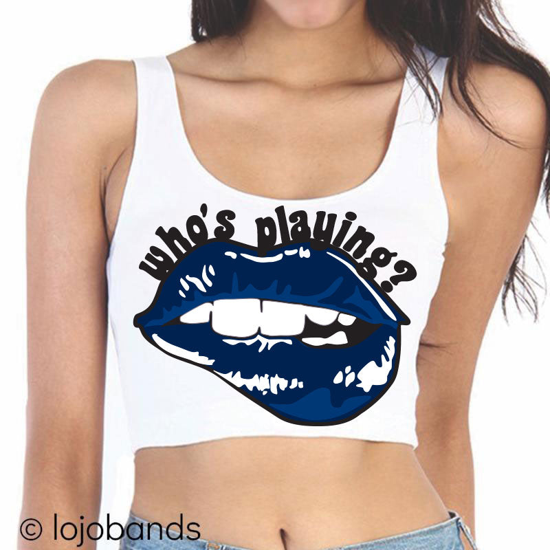 Who's Playing? Lips Crop Tank Top