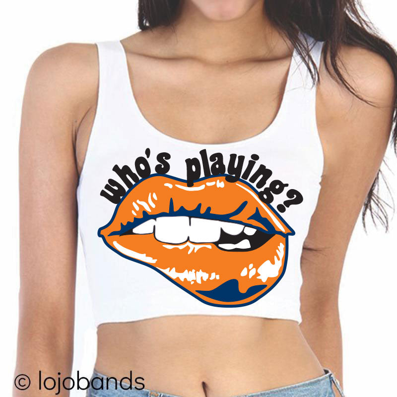 Who's Playing? Lips Crop Tank Top