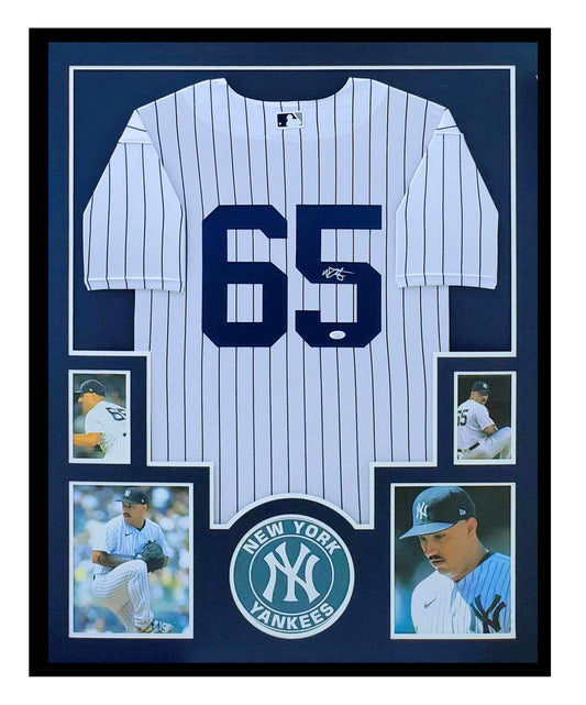 Nestor Cortes Autographed Jersey Framed New York Yankees 35x43 JSA COA